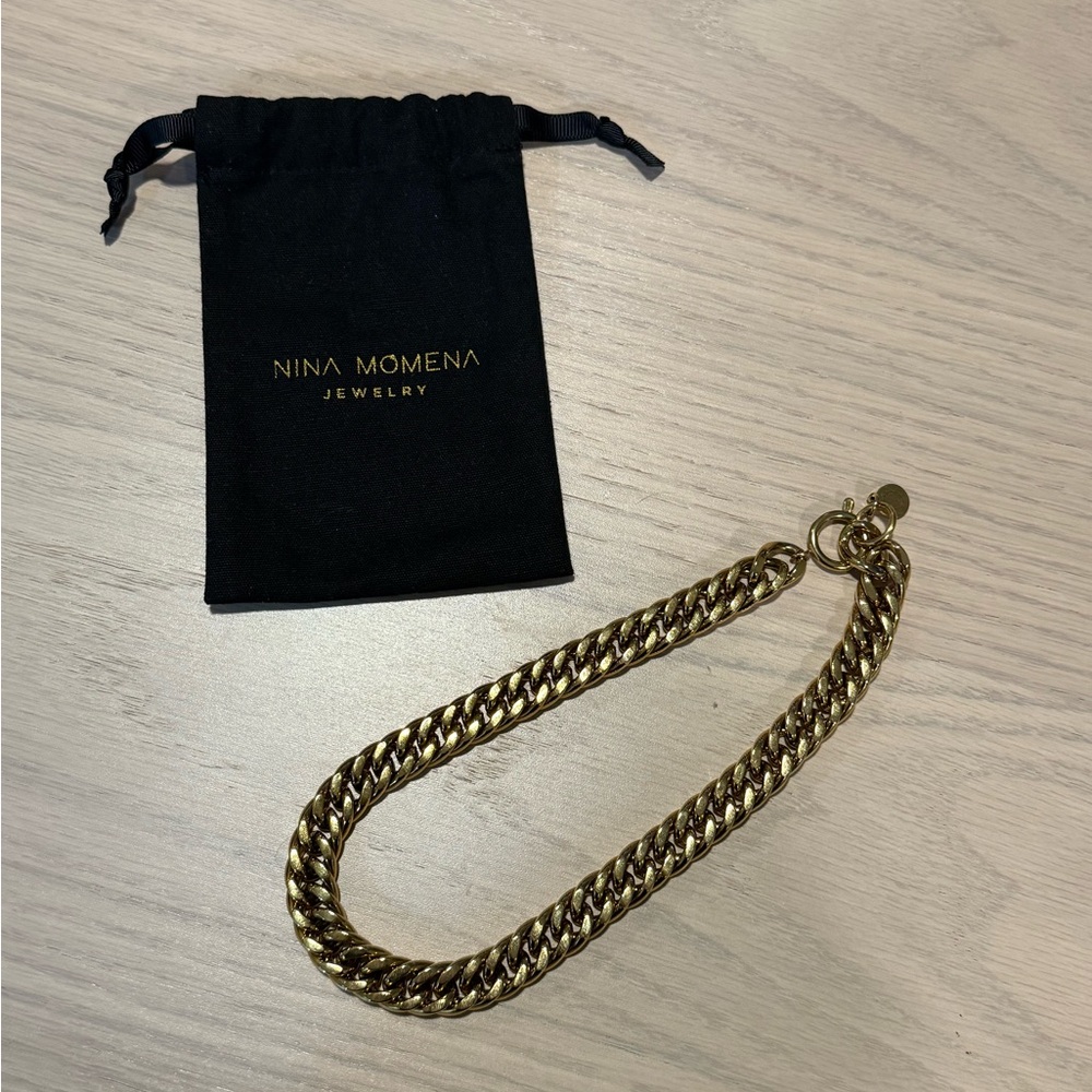 Gold Chain Choker Necklace by Nina Momena
